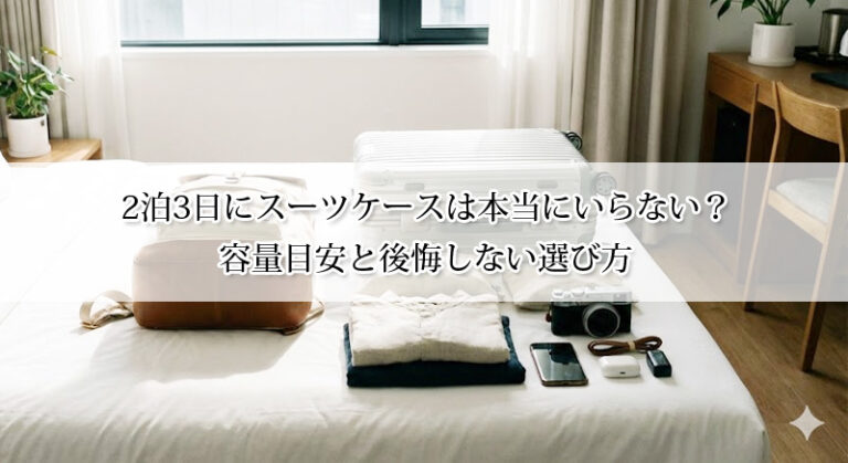 2泊3日にスーツケースは本当にいらない？容量目安と後悔しない選び方