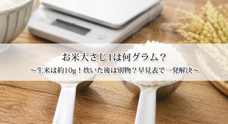 お米大さじ1は何グラム？生米約15g・炊いたご飯約25gを実測レビュー