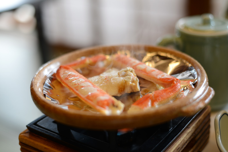 旅館で食べたカニ料理の会席