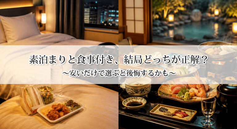 素泊まりと食事付き、結局どっちが正解？安いだけで選ぶと後悔するかも